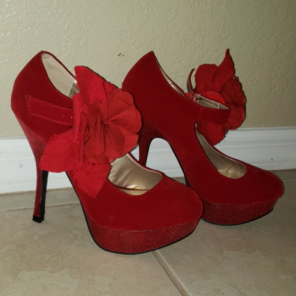 Red Velvet High Heels